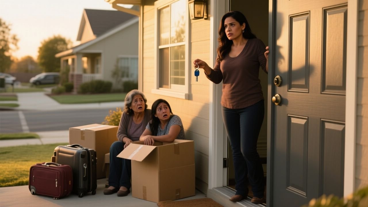 Cuando mi familia se mudó a mi casa sin pedir permiso, cambié las cerraduras y los dejé afuera con todas sus cajas