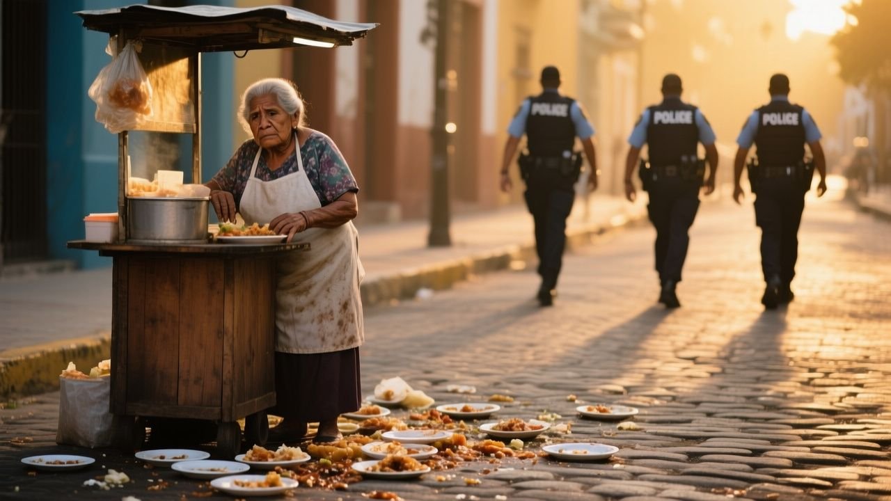 Doña Rosa cobró a los policías en su puesto de comida y lo que hizo después del desplante cambió todo