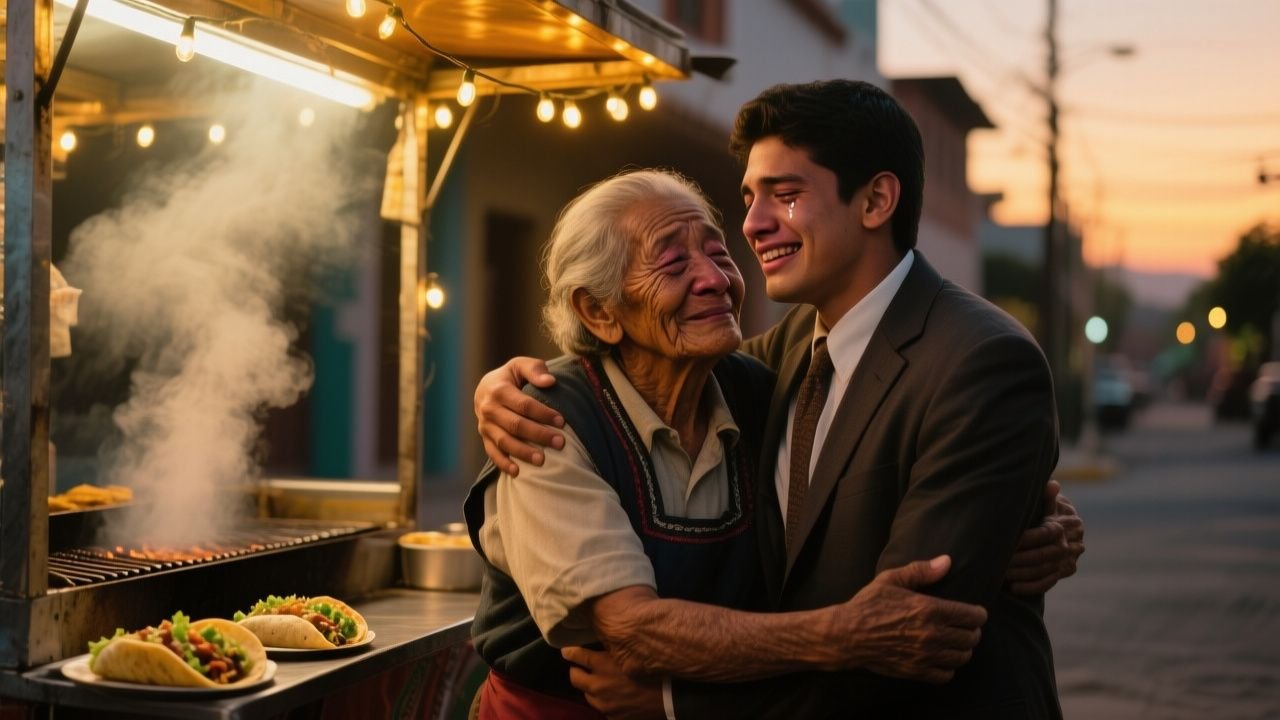 El día que el taquero abrazó al joven que ya era millonario: la sorpresa que nadie vio venir