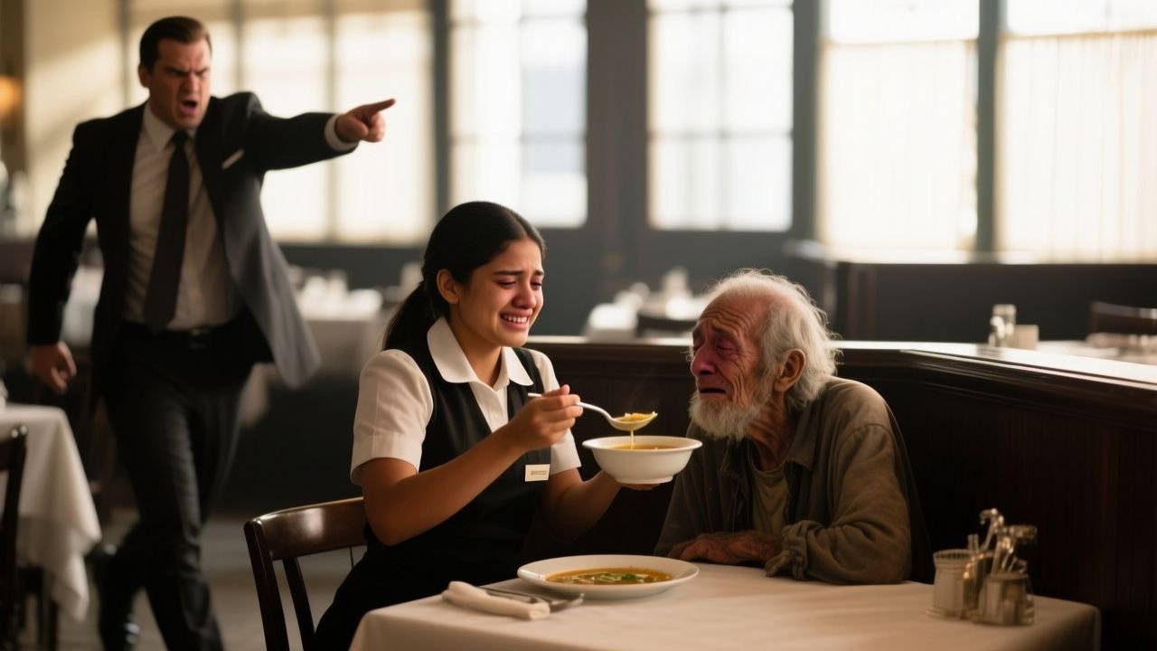 El día que una mesera dio de comer a un desconocido: lo que pasó después rompió el silencio del restaurante