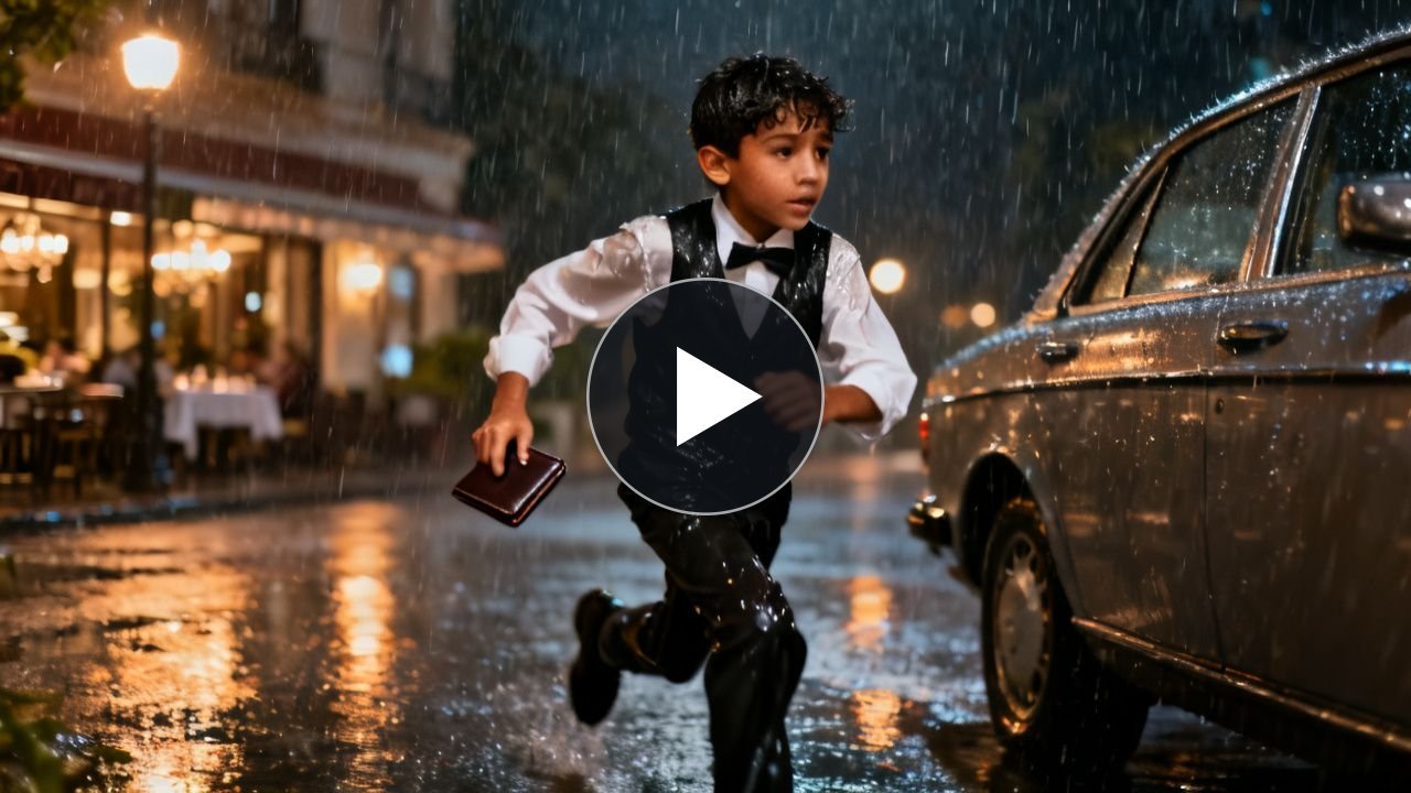 El niño mesero devolvió la cartera bajo la lluvia y rechazó la recompensa, pero lo que ella vio después en esa casa humilde lo cambió todo