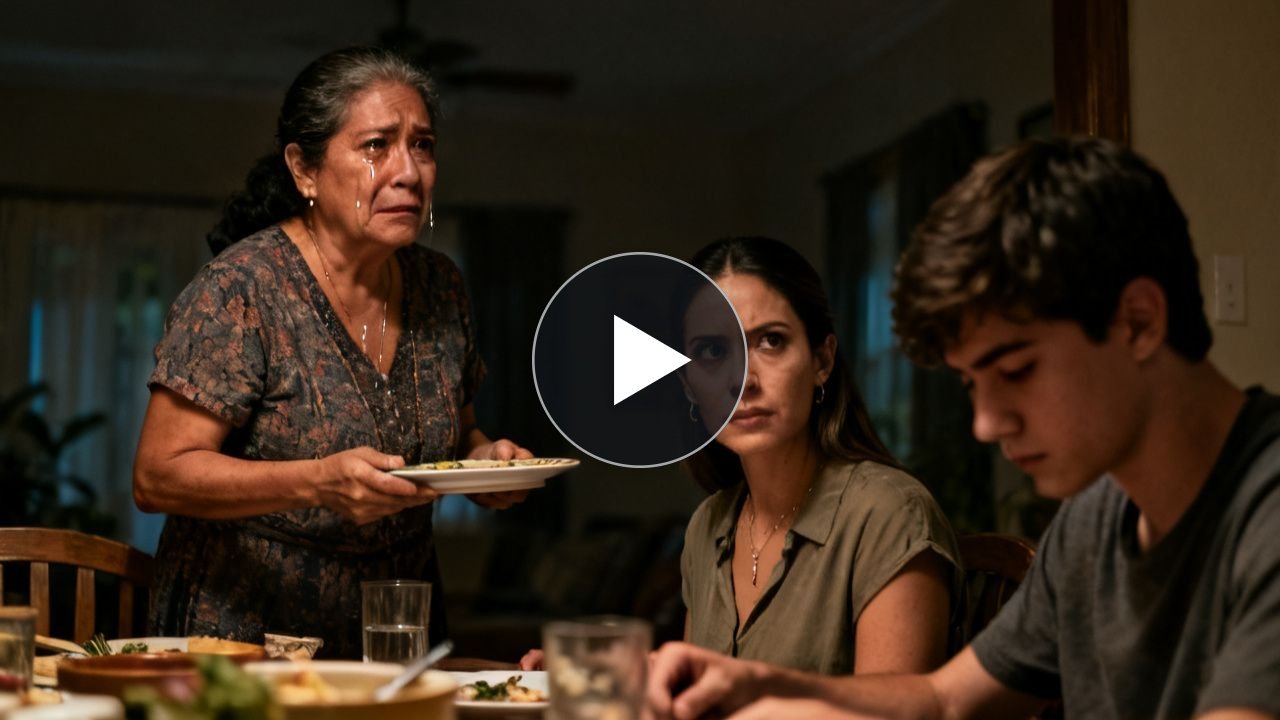 La madre guardó su plato en silencio y llamó a Gabriela: "Ya es hora"