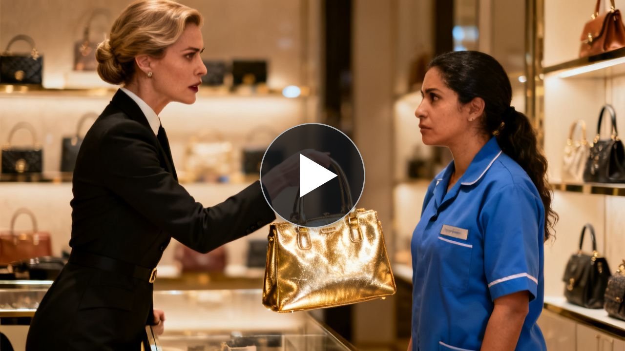 Parte 2 Historia Completa: La mujer del uniforme de limpieza quedó en silencio cuando la vendedora le mostró el bolso de oro, pero lo que dijo después cambió todo