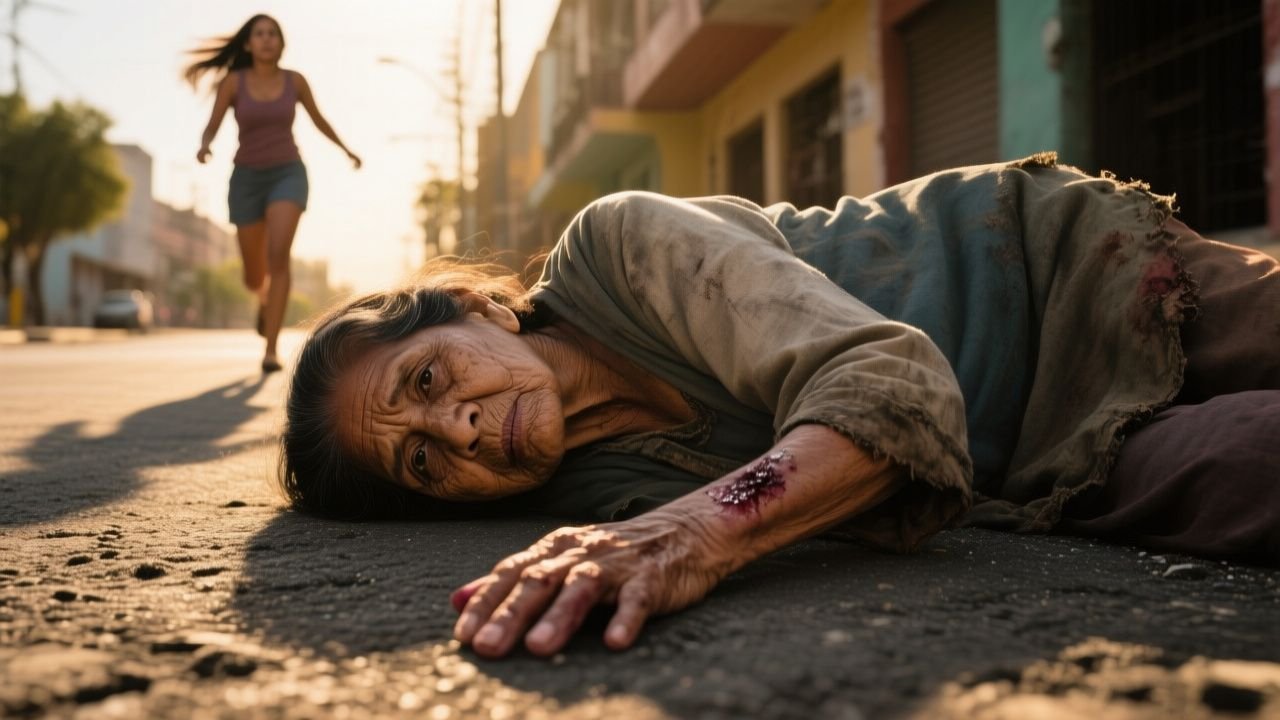 La anciana humillada en plena calle no dijo ni una palabra... hasta que la joven se dio la vuelta
