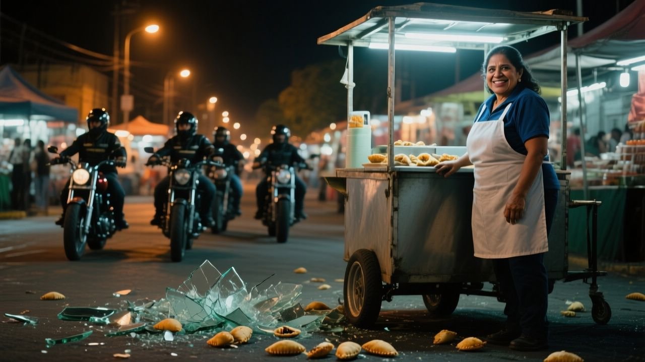 La mujer de las empanadas le cobró 40 dólares a los motociclistas, pero la sonrisa que les dedicó al final lo cambió todo