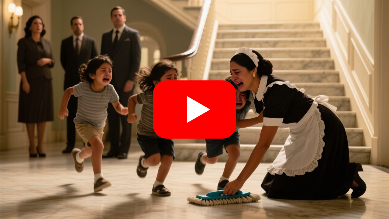 (Parte 2) La Historia completa: Los tres niños abrazados a la sirvienta en la escalera de mármol