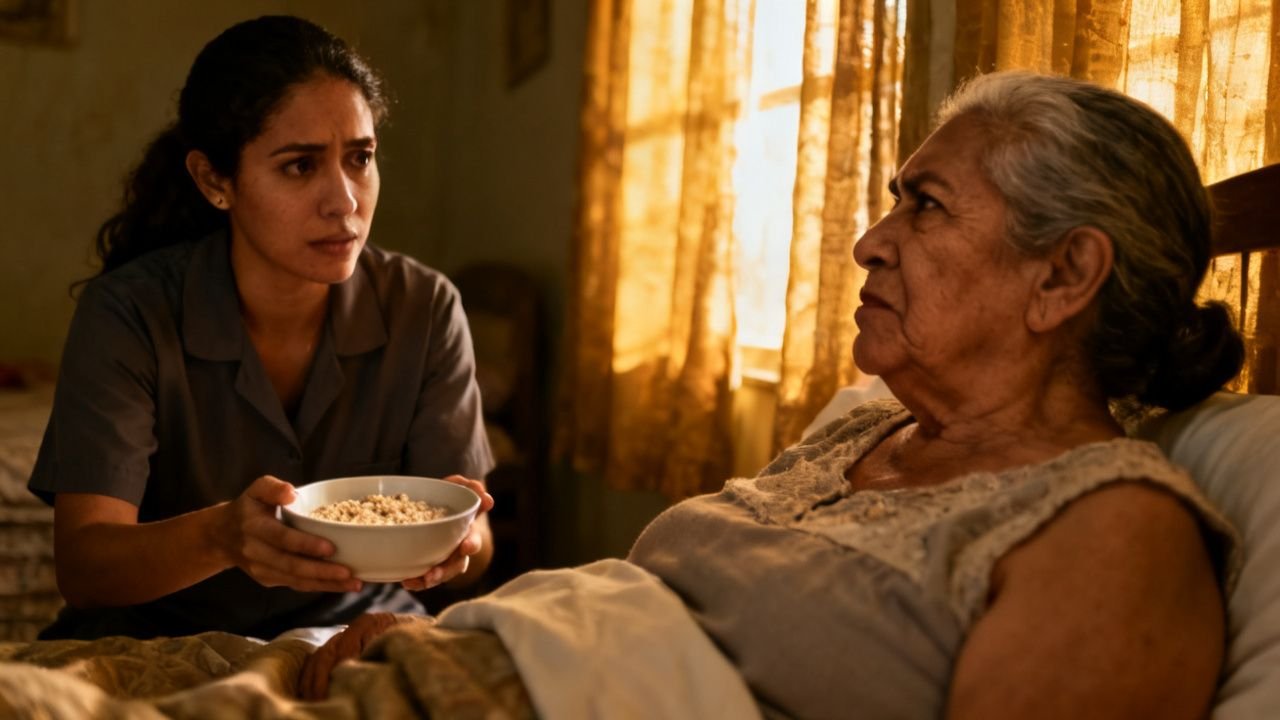 ¿Por qué la anciana de la avena le dijo "tú también vienes a obligarme a comer"?