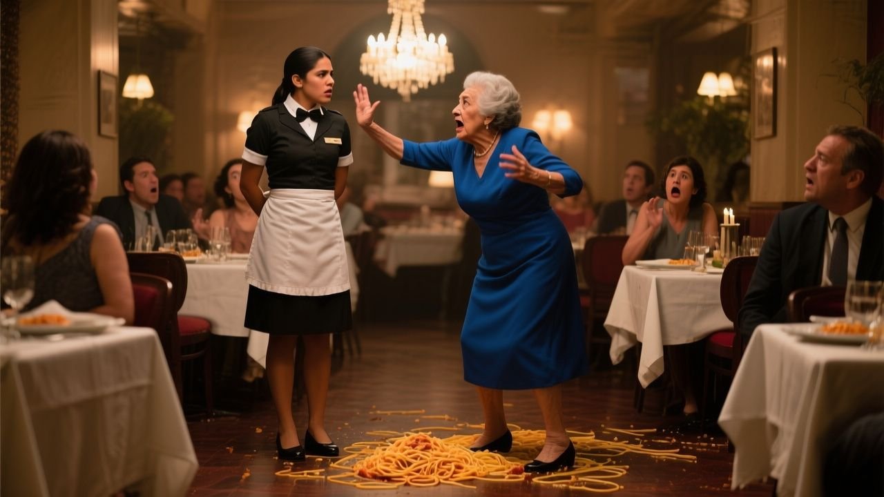 ¿Por qué la camarera del restaurante le devolvió la bofetada a la señora del vestido azul?