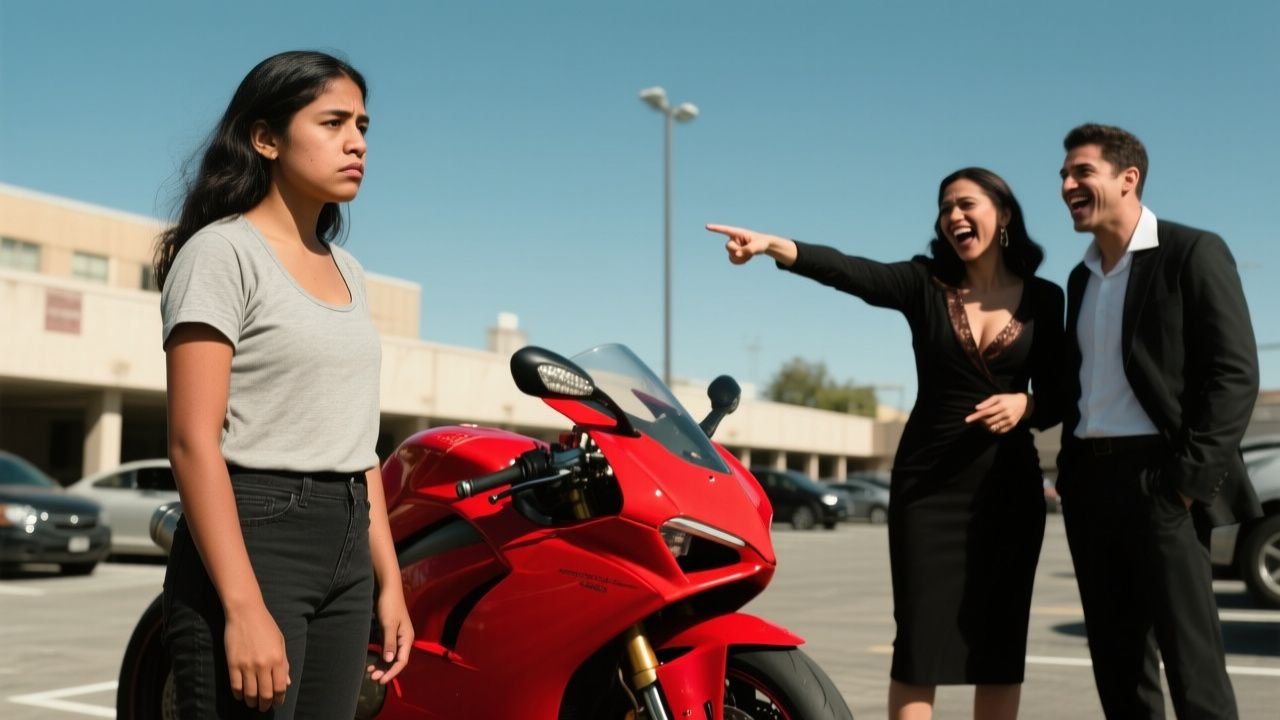 ¿Quién era la verdadera dueña de la moto roja frente a todas sus amigas?